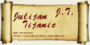 Julijan Tijanić vizit kartica